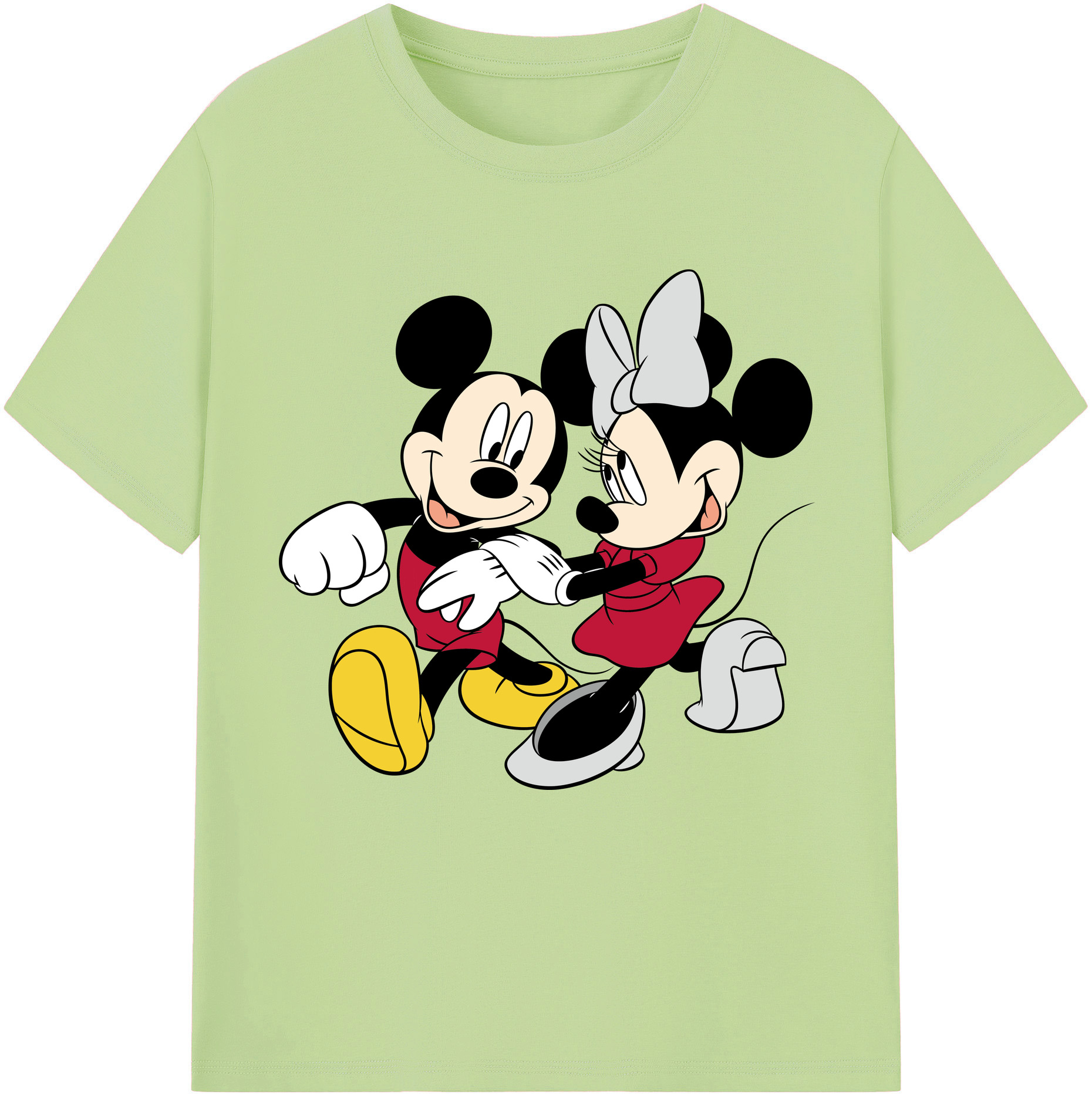 （画像用） ミッキーマウス Mickey Mouse 綿100％半袖Tシャツ（フロントプリント）